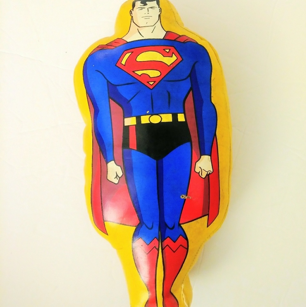RARE! 90s SUPERMAN - DC COMICS SUPER-MAN  SQUEEZE PILLOW, Hide Cushion
